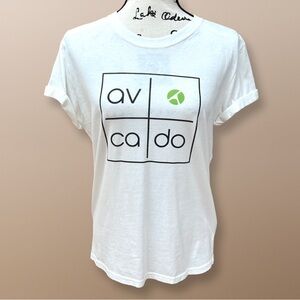 AVOCADO White Graphic T-Shirt Size S